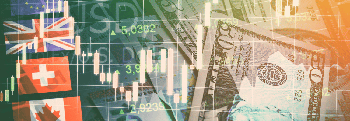 global economy flags and money